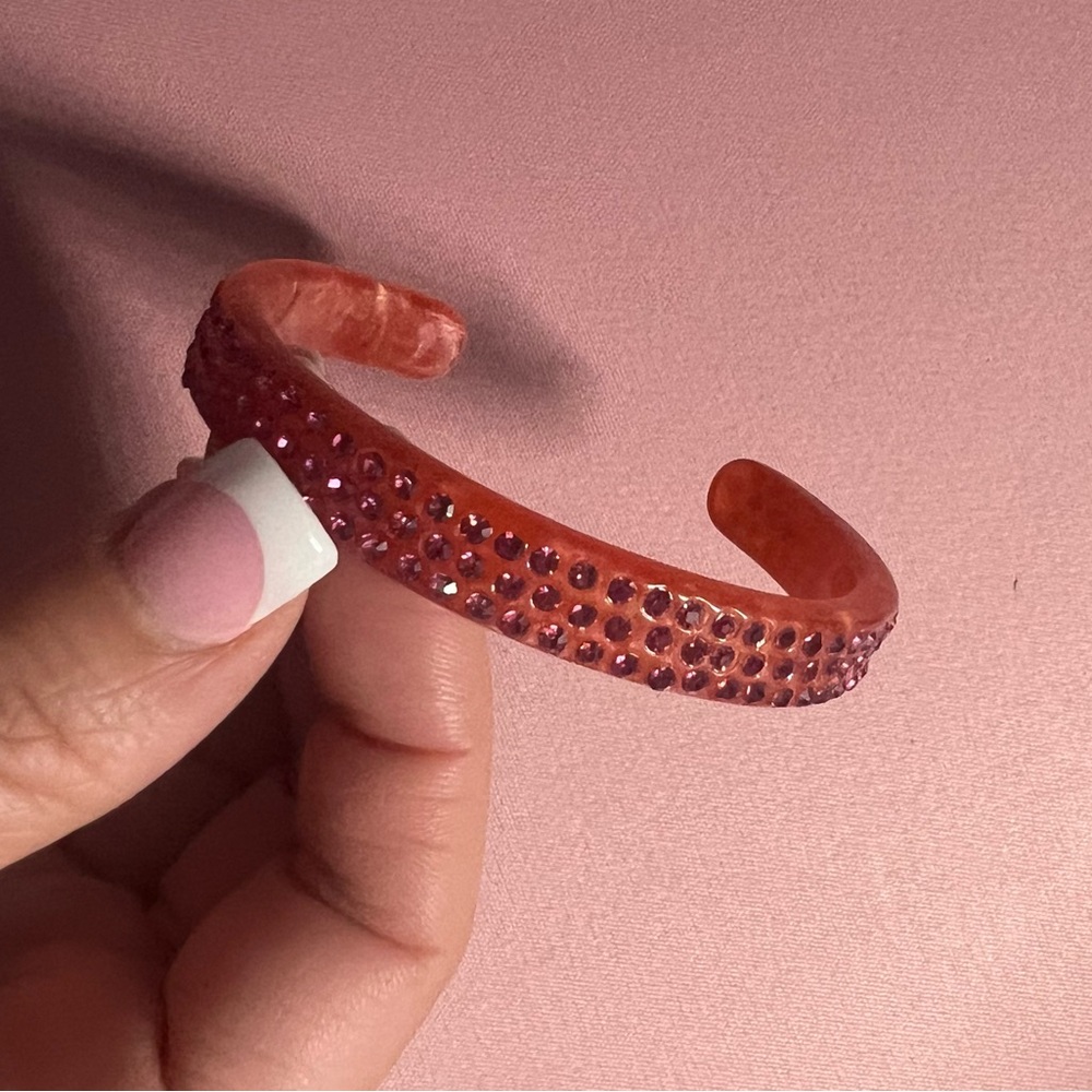 Pink Rhinestone Cuff Bracelet